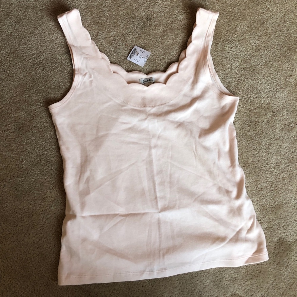 J. Crew Light Pink Scalloped Tank